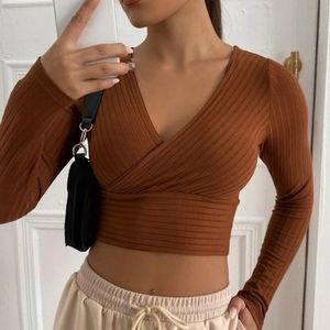 New Shein Rust brown Crop top CL